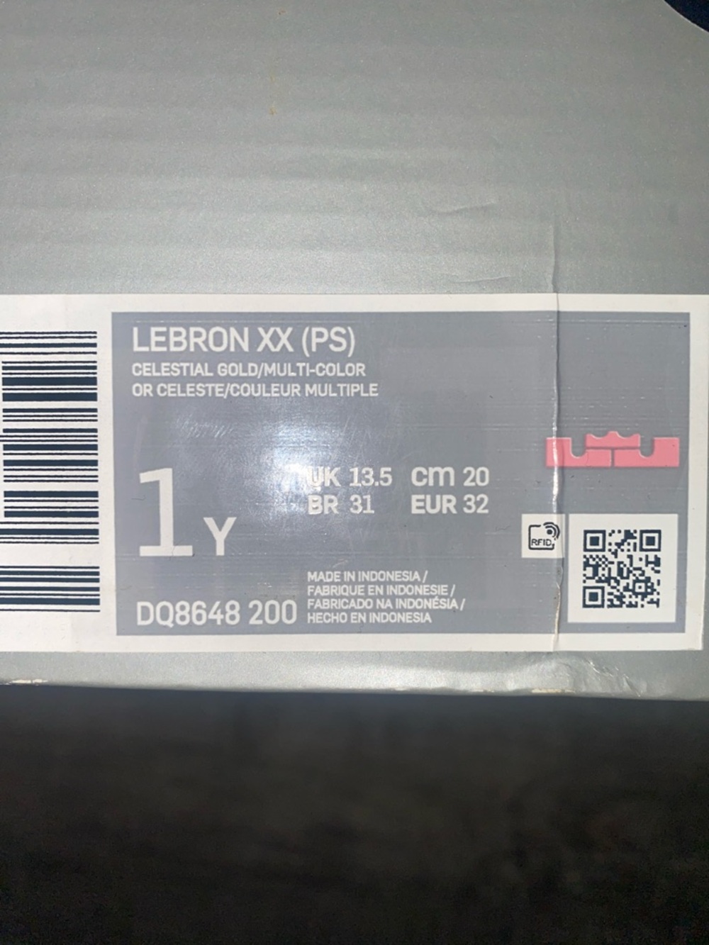LeBron XX (PS) Kids' Basketball Shoes — Celestial Gold/Multi-Color
